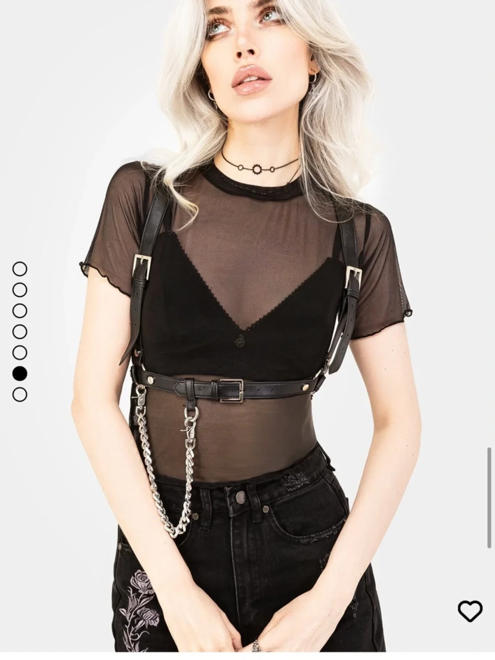 Sheer Black Mesh Short Sleeve Top - Picture 6 of 9